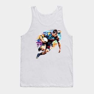 Rugby Player Sport Game Champion Competition Abstract Tank Top